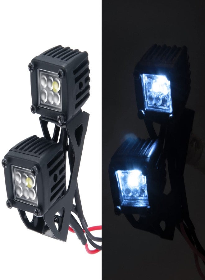 MORFUM RC Car LED Lights Headlights Headlamp Square Lens Spotlight 4PCS Compatible with 1/10 RC Crawler Car TRX4 TRX6 Axial SCX10 90046 RR10 D90 Upgrades Parts (B-6 Holes) - Image 5